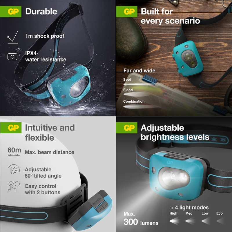 GP DISCOVERY CH44 Night Vision and Hand Motion Sensor Head Torch 300lm