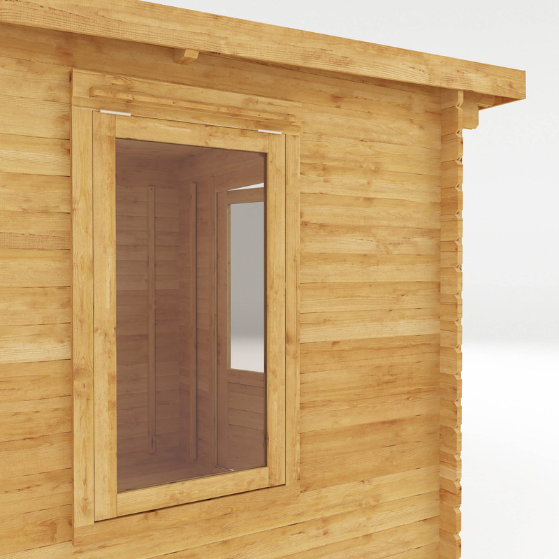 Mercia Pent Log Cabin with Side Shed