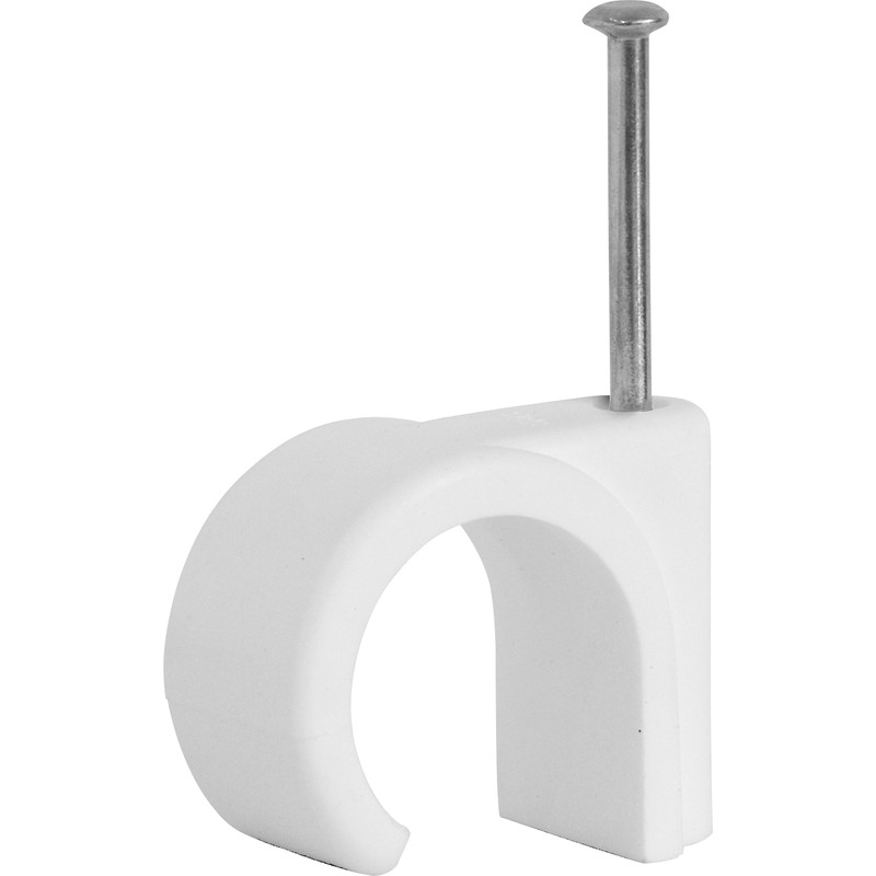 Round Cable Clips White 6mm Toolstation