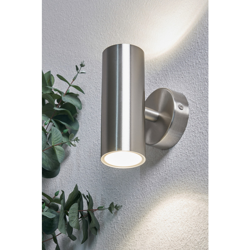 Zinc Leto Integrated LED Stainless Steel Up & Down Light IP44