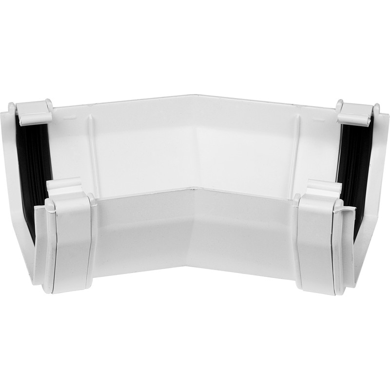 114mm Square Line Gutter Angle 150° White