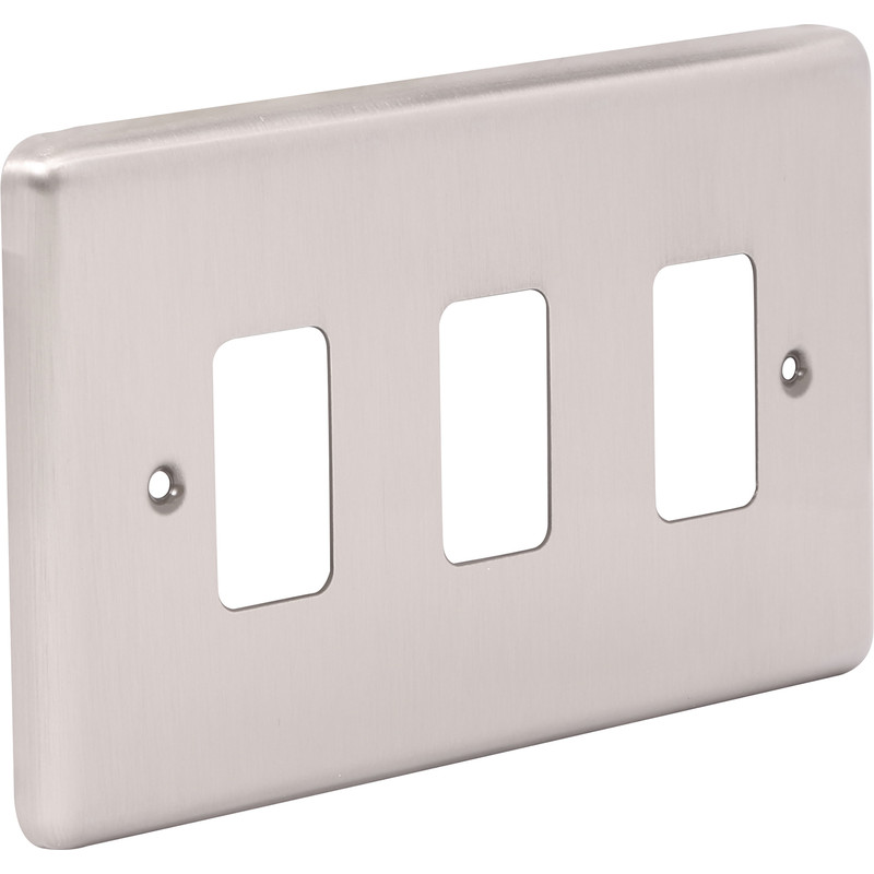 Wessex Brushed Stainless Steel Grid Front Plate