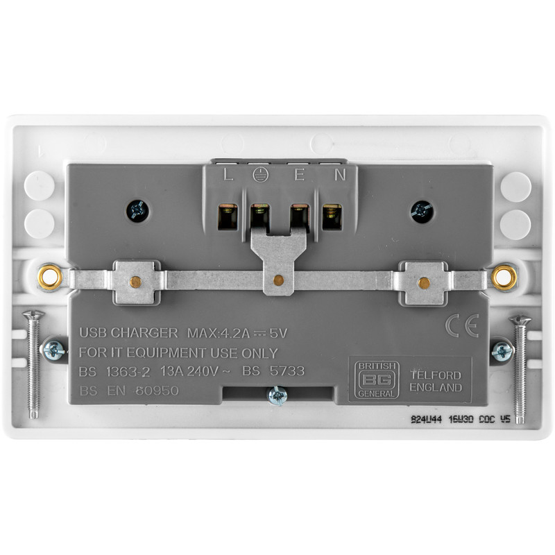 BG 13A Low Profile SP USB Unswitched Socket