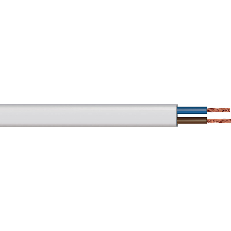 2 Core 0.5mm Flat Flex Electrical Wire 3 Amp PVC Flexible Cable 1m to 100m BLACK 