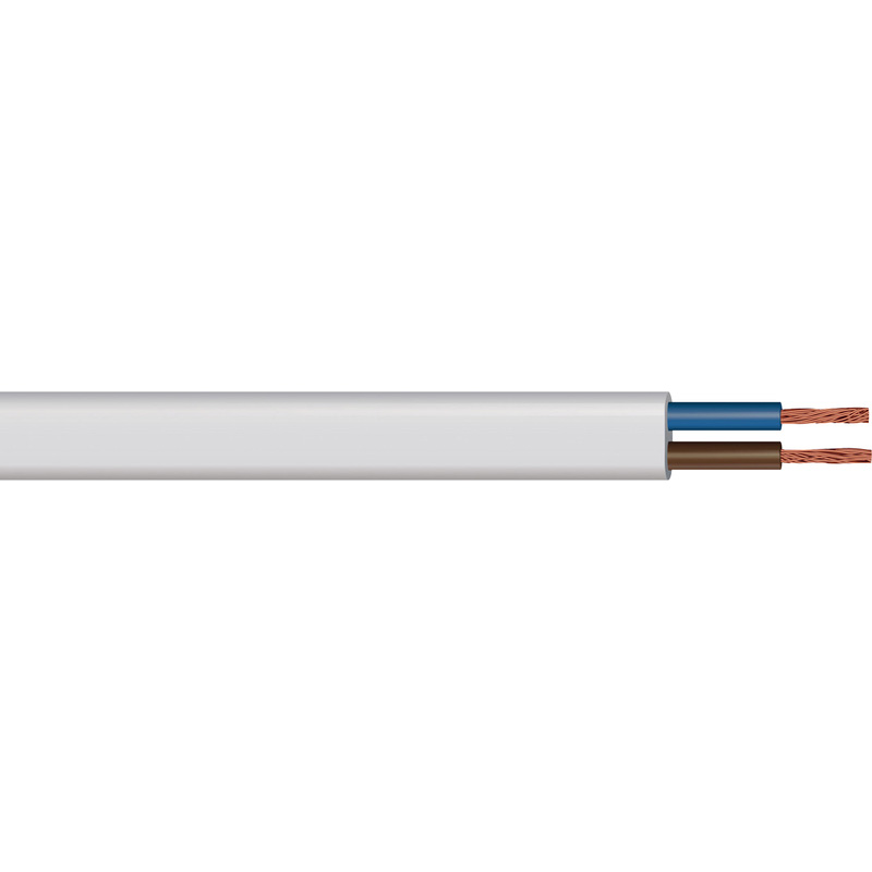 Pitacs PVC 2 Core Flat Flex Cable (2192Y) 0.75mm<sup>2</sup> Drum