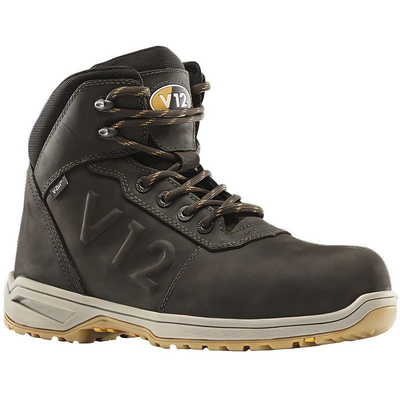 V12 Footwear V12 Lynx Waterproof Safety Boots In Brown, Size 13 Rubber