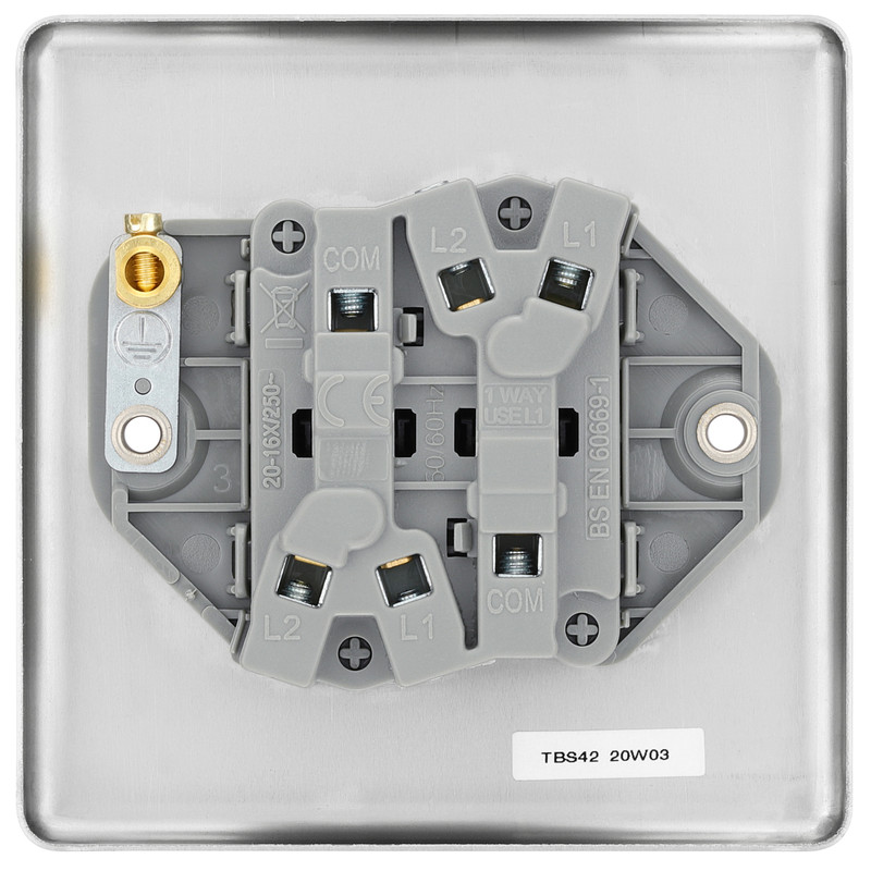 BG Brushed Steel 10A Switch