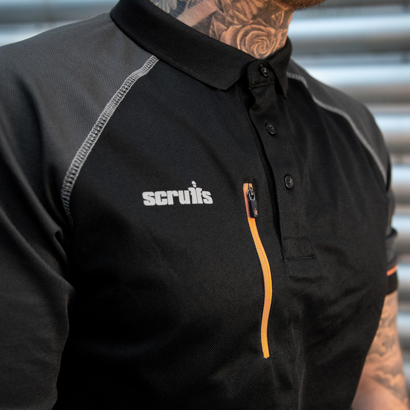 Scruffs Polo Top Polo Shirt Medium Graphite Grey Worker Work Scruffs NEW 2019 