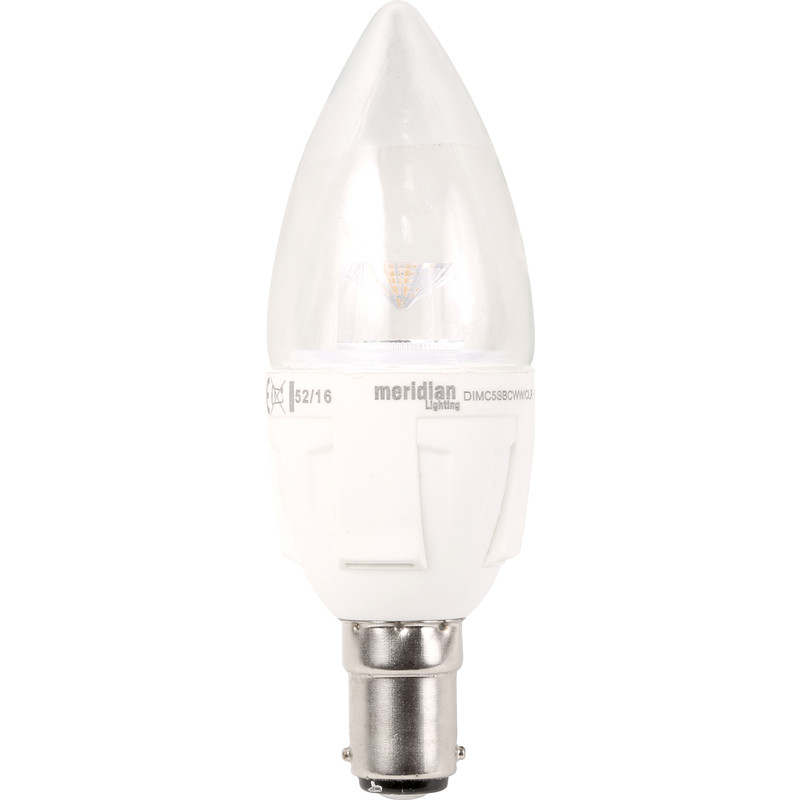 LED 5W Dimmable Clear Candle Lamp