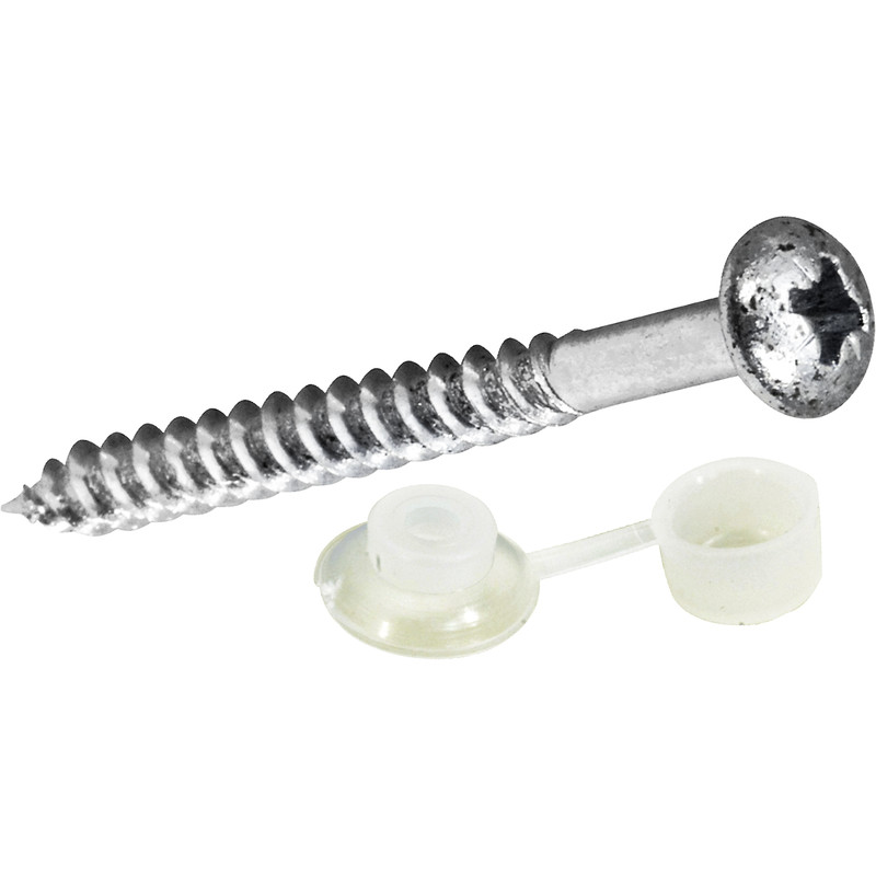 100 x Clear Roofing Caps & 100 x 3 Pan Head Corrugated Roofing Screws 