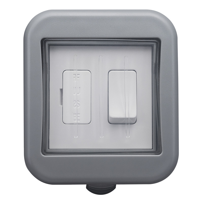 Bg weatherproof IP55 1 gang switched fused outdoor connection unité avec housse