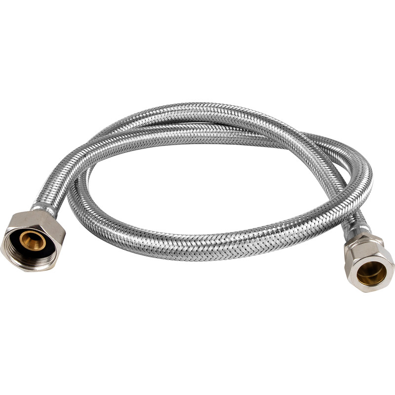 Braided Hose Flexible Tap Connector 22mm Compression x 3/4" BSP x 300mm Long 