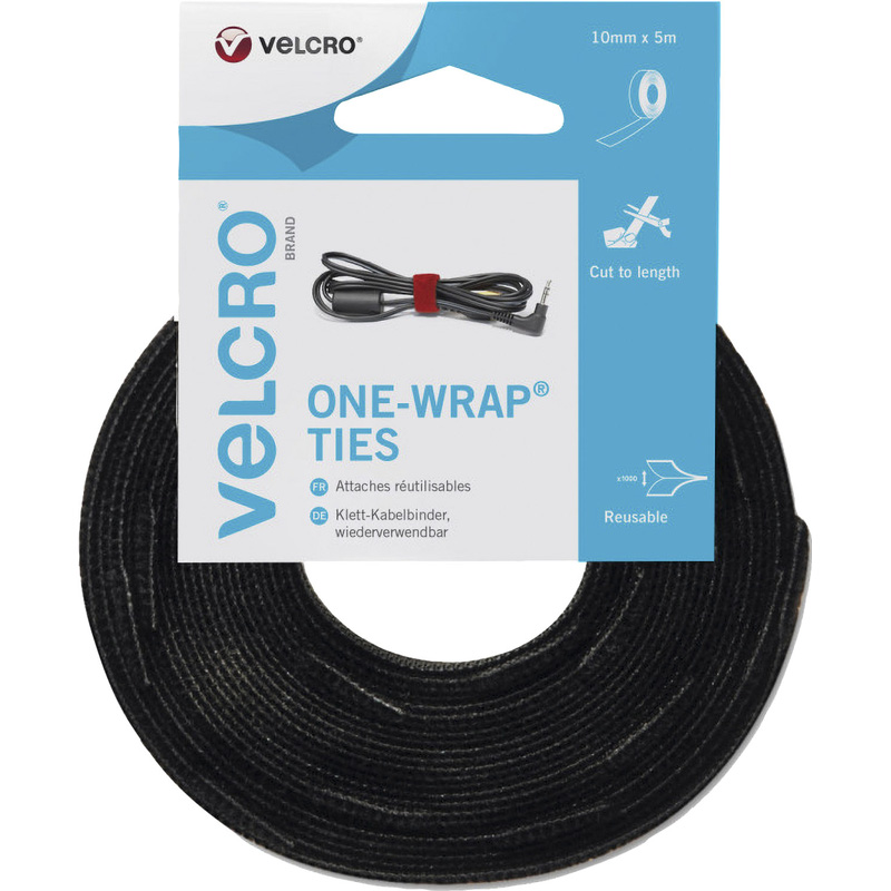VELCRO® Brand ONE-WRAP® Cinghia Autoadesiva - Rotolo 10 Mm X 25 M - Bianco, Riutilizzabile, Tagliabile A Misura