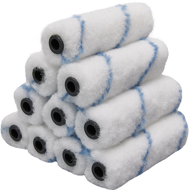 Pinnacle Nylon Polyamide Silver Stripe Roller Sleeves 4" (10 Pack) In White Resin