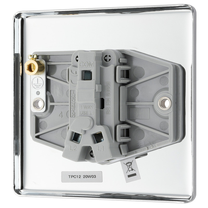 BG Polished Chrome 10A Switch 1 Gang 2 Way Toolstation