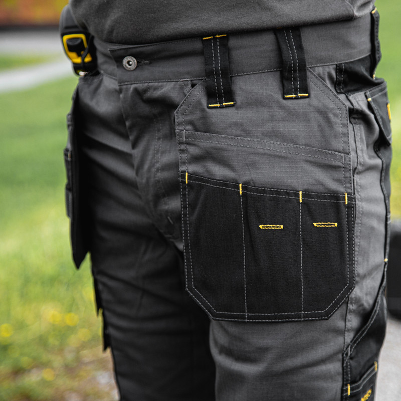 Details about   DeWalt Aspen Ripstop Stretch Holster Pocket Trousers Grey/Black 36"R 