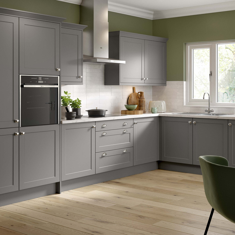 Kitchen Kit Flatpack Shaker Kitchen Cabinet Breakfast Bar Back Ultra Matt Dust Grey
