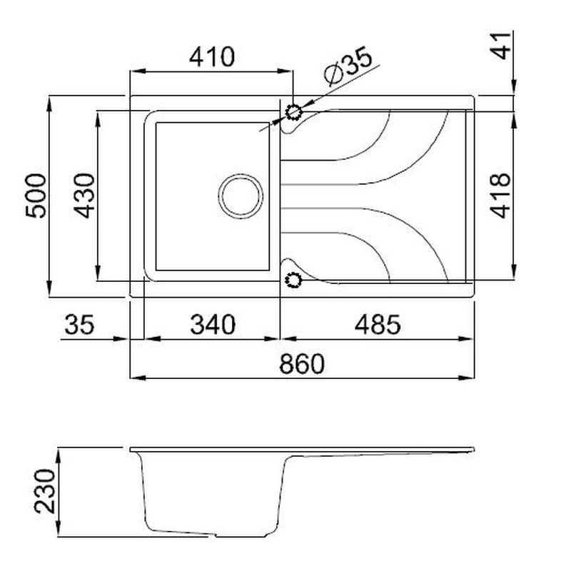 Reginox Ego Reversible Compact Composite Kitchen Sink & Drainer Single