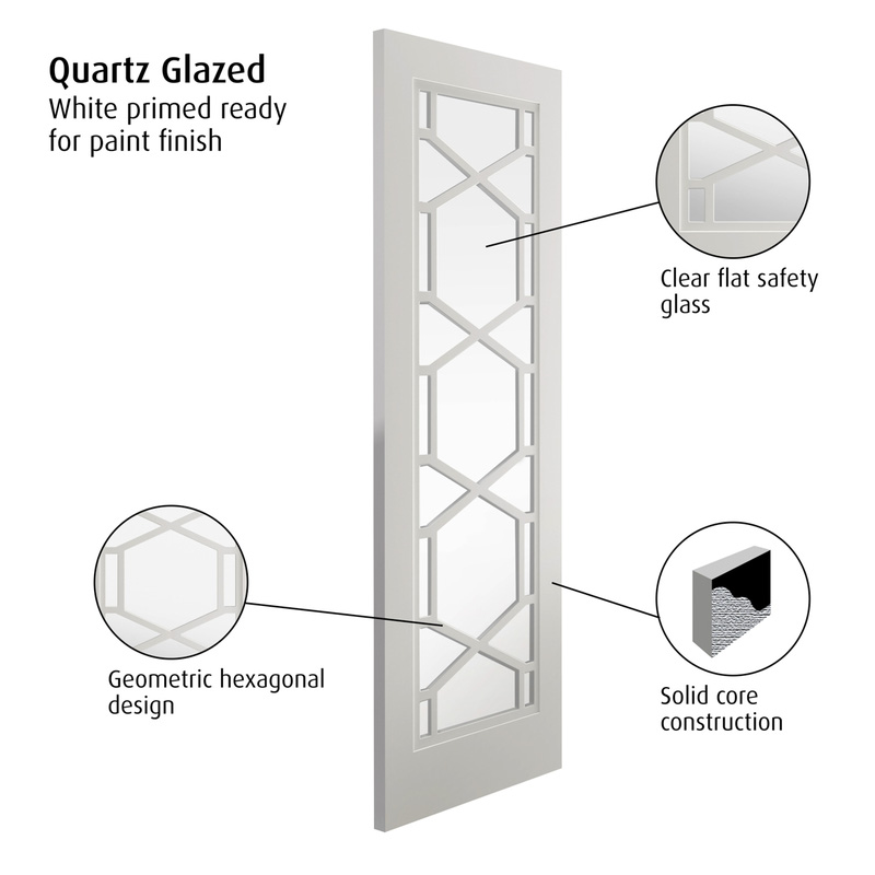 Quartz Glazed White Internal Door