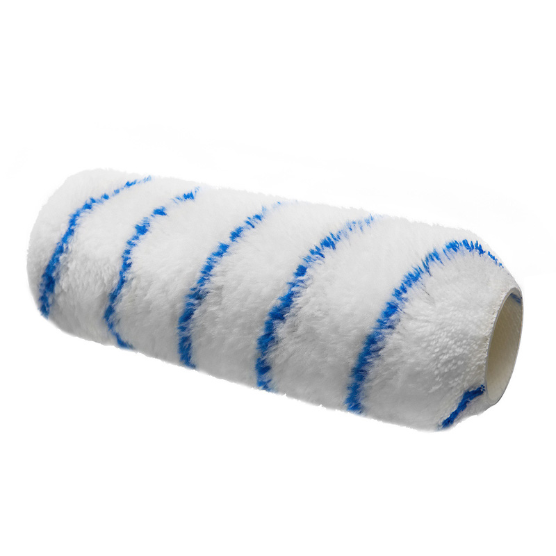 Pinnacle Polyester/Acrylic Blue Stripe Roller Sleeve 9" Long Pile In White