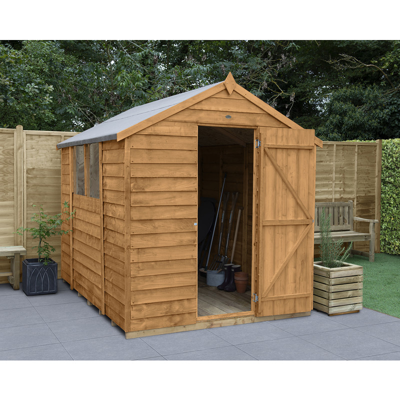 Reverse Apex Shed Forest Garden Overlap Dip Treated 8 x 6 