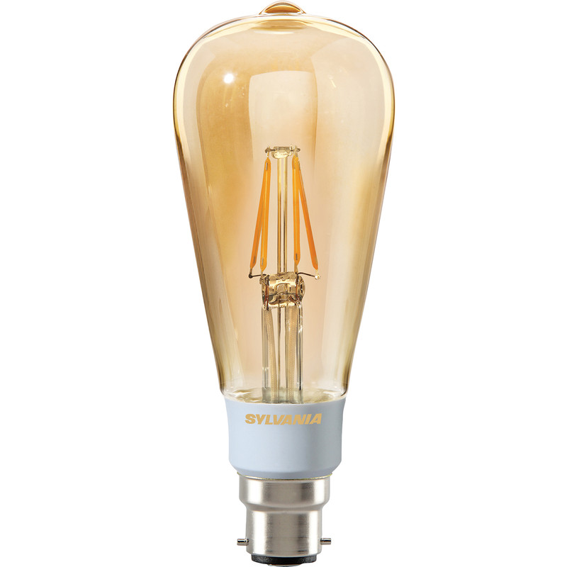 Sylvania LED Filament Effect Golden Dimmable ST64 Lamp