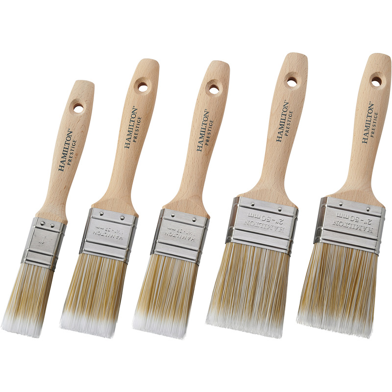 Hamilton Prestige Synthetic Paintbrush Set 5 Piece In Birch Steel