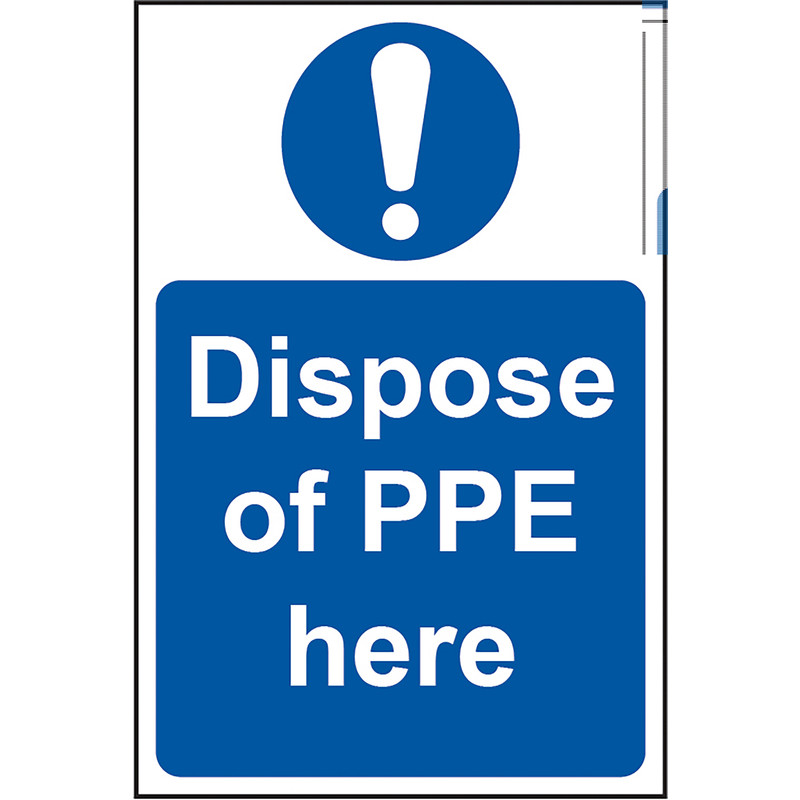 'Dispose of PPE Here' Wall Sign