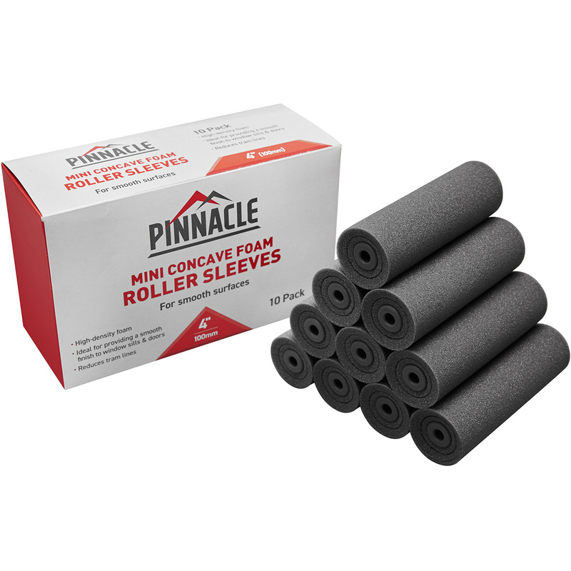 Pinnacle Premier Concave Mini Roller Foam Sleeves 4" (10 Pack) In Black