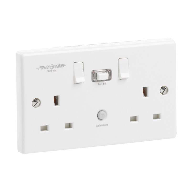 RCD Switched Socket White
