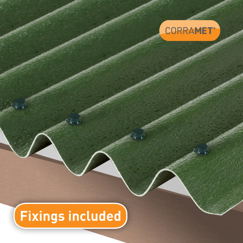 Corramet Corrugated Roof Sheet Kit Green 950 X 1000mm Toolstation