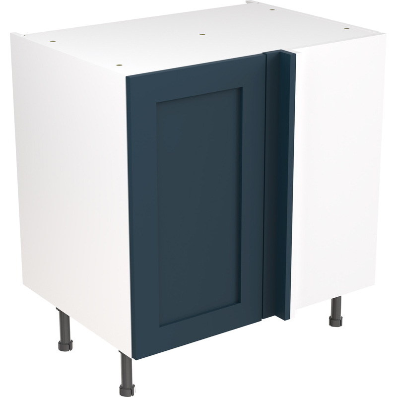 Kitchen Kit Flatpack Shaker Kitchen Cabinet Base Blind Corner Unit Ultra Matt Indigo Blue
