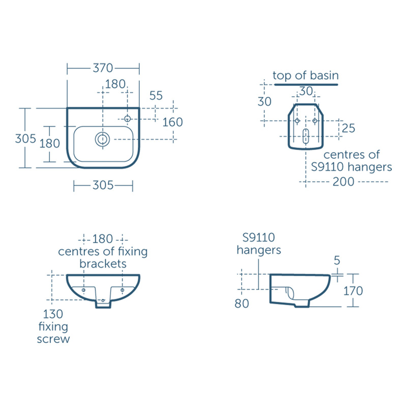 Armitage Shanks Contour 21 Cloakroom Basin