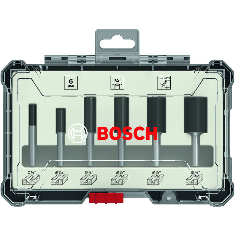 Bosch Straight 1/4" Shank Router Bit Set
