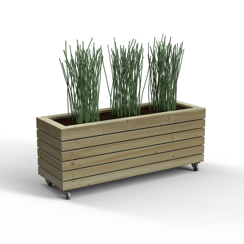 Forest Garden Linear Planter - Long With Wheels 120 X 40 X 49.6cm ...