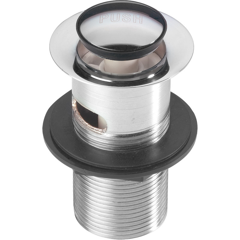 32mm Quick-Clac Chrome Plated Brass Basin Plug Slotted 1-1/4" With Out Chain 