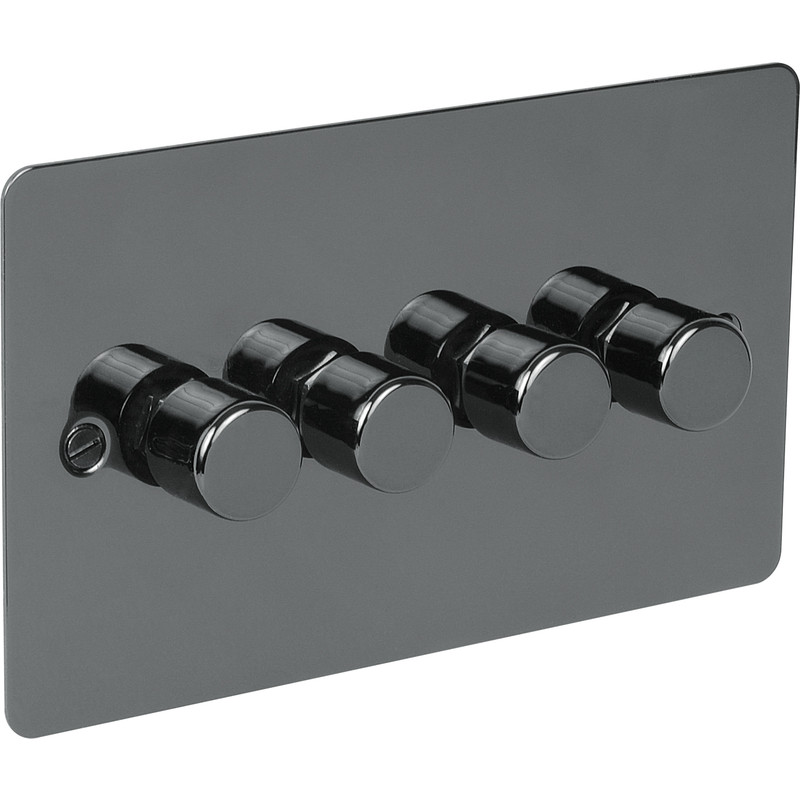 Flat Plate Black Nickel Dimmer Switch