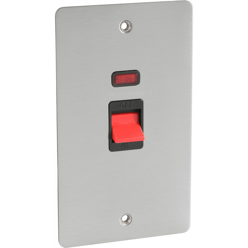 Flat Plate Satin Chrome 45A DP Switch
