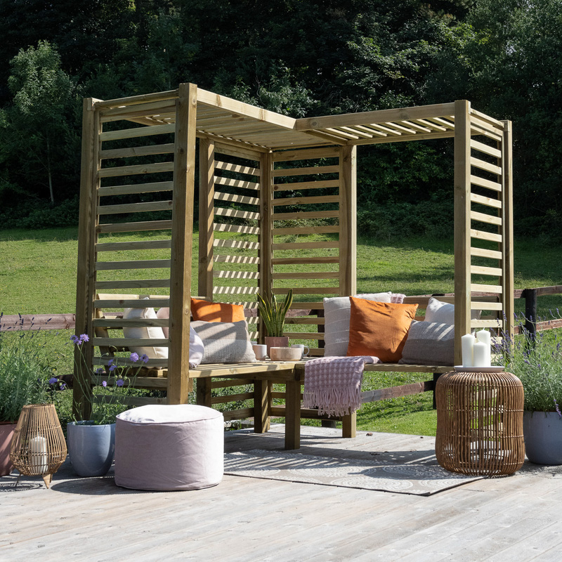 Forest Garden Firenze Corner Arbour 197cm X 180cm X 180cm | Toolstation