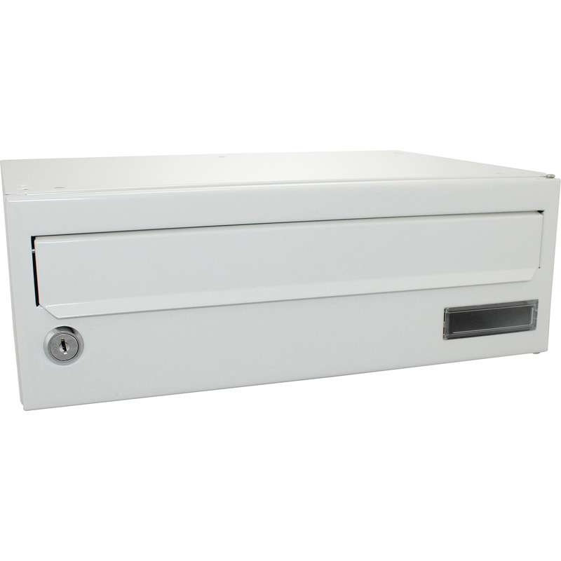 Burg-Wachter Wharfe Horizontal Post Box In White Galvanised Steel