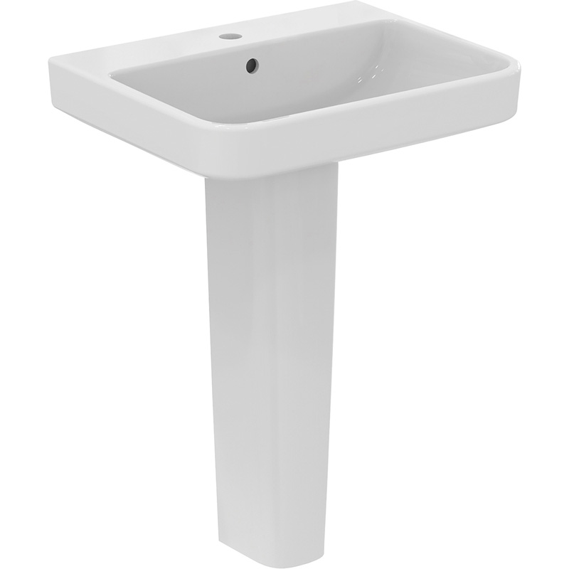 Ideal Standard I. Life B Basin And Pedestal 60Cm 1 Tap Hole In White Ceramic