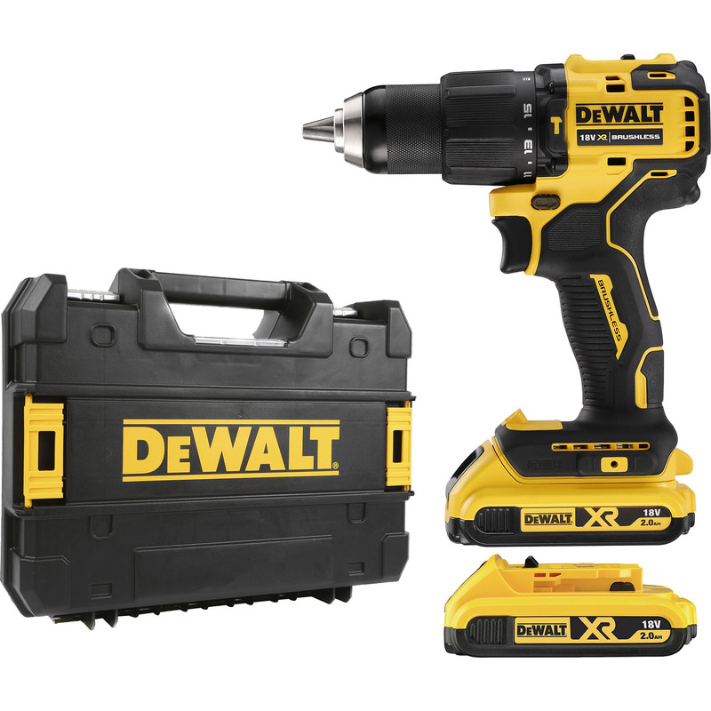 DeWalt DCD709D2T GB 18V XR Brushless Compact Combi Drill 2 x 2.0Ah