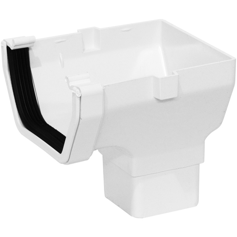 114mm Square Line Stop End Outlet White