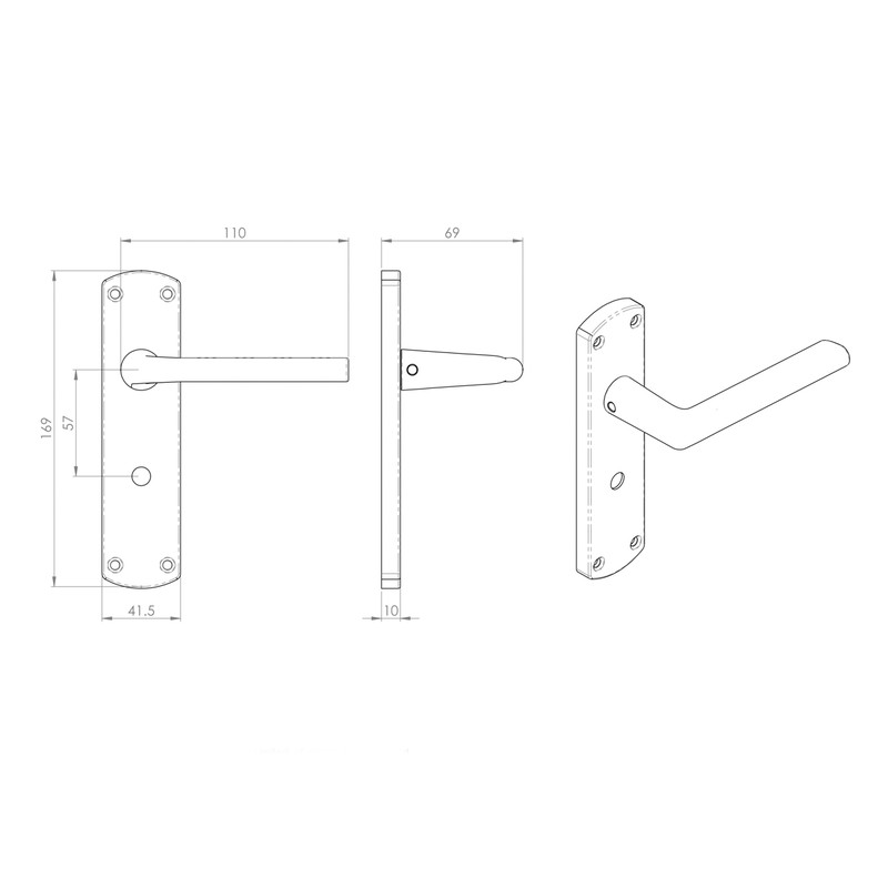 Serozzetta Uno Door Handles Lock Polished Chrome | Toolstation