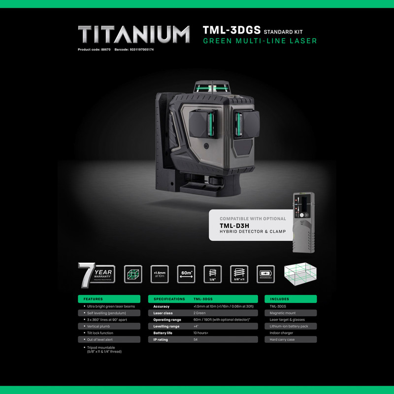 General Titanium Series Multi-line Laser Kit