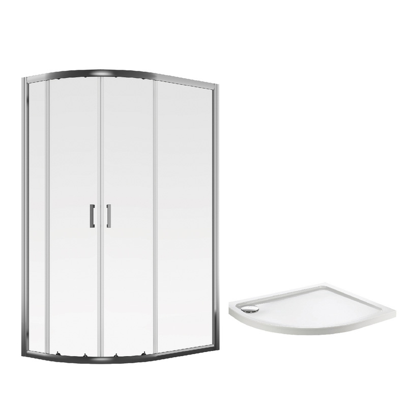 Aqualux Framed 8mm Offset Quadrant Shower Enclosure with Tray and Waste