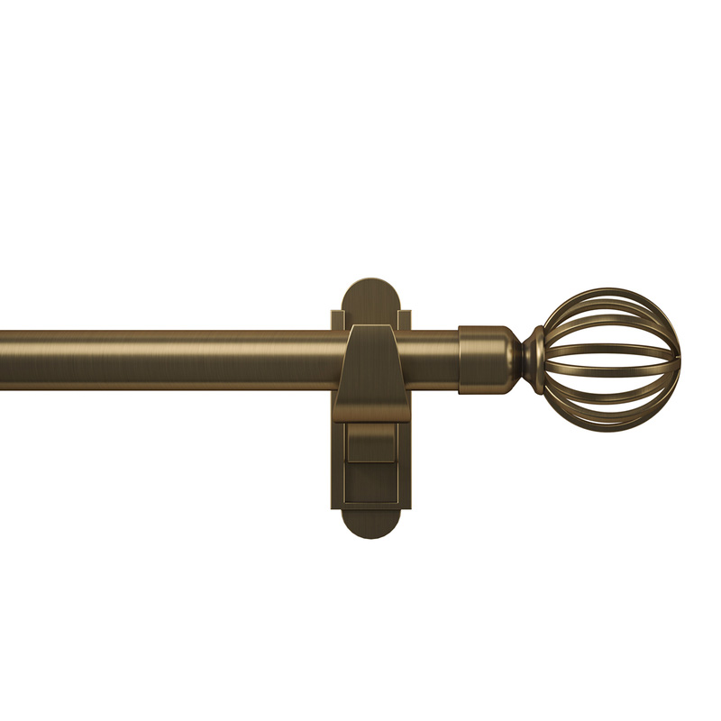 Rothley Curtain Pole Kit with Cage Orb Finials