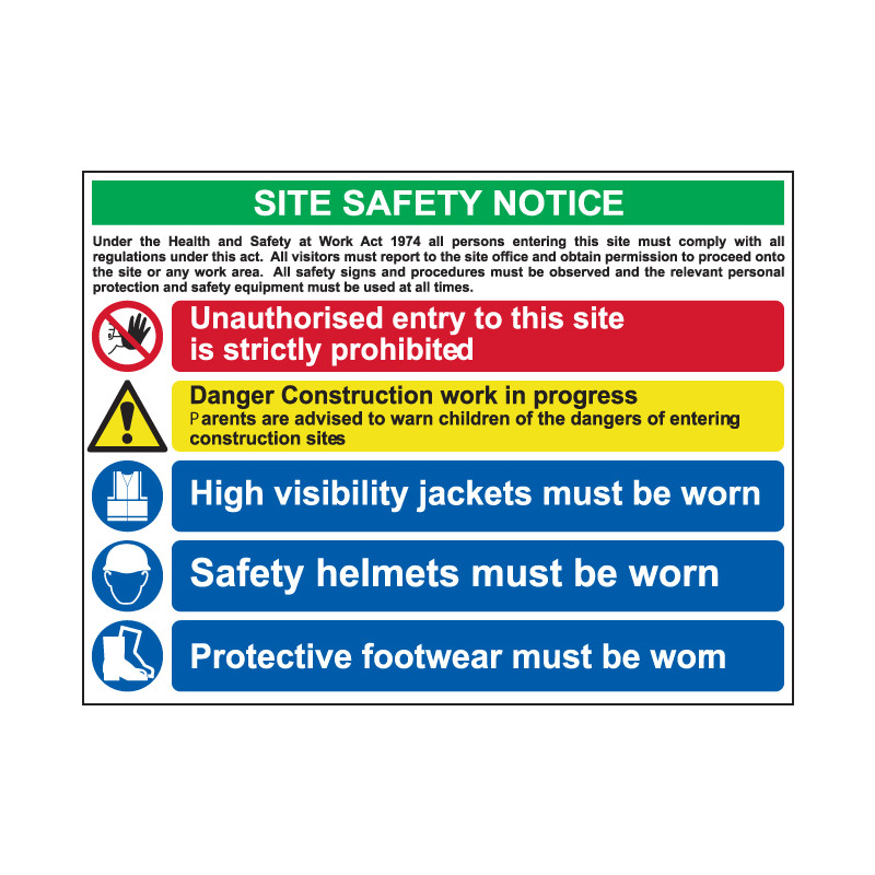 PVC Site Safety Sign