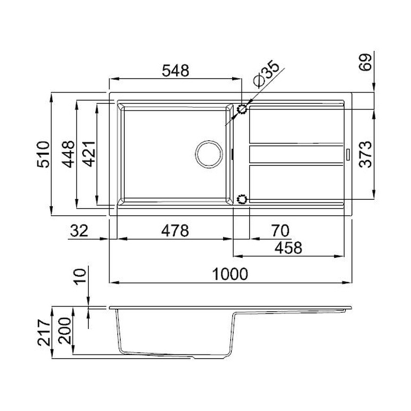 Reginox Best Reversible Composite Kitchen Sink & Drainer Single Bowl