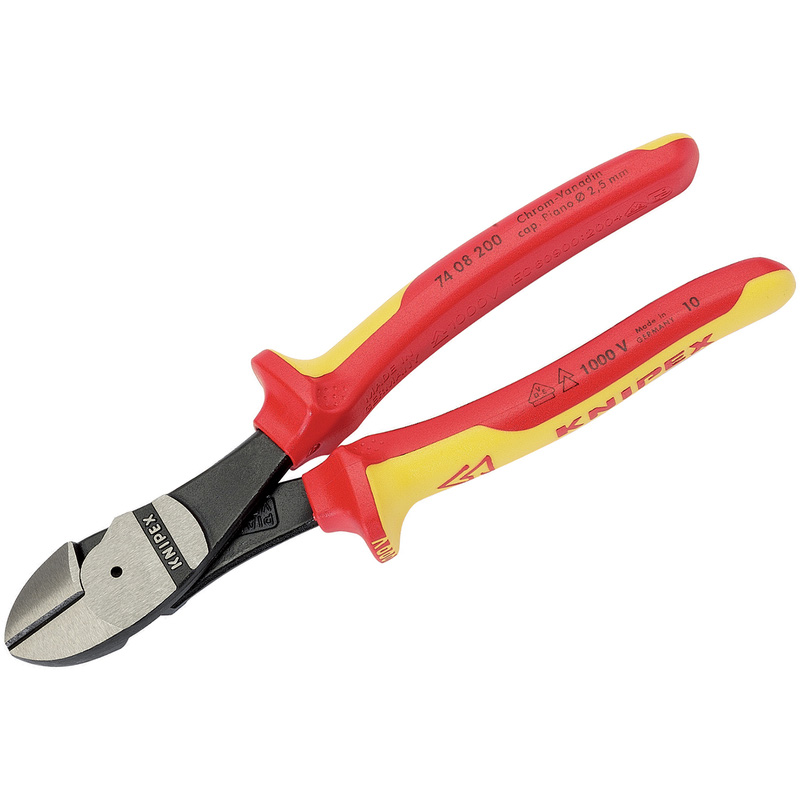 Knipex VDE Fully Insulated High Leverage Diagonal Side Cutters